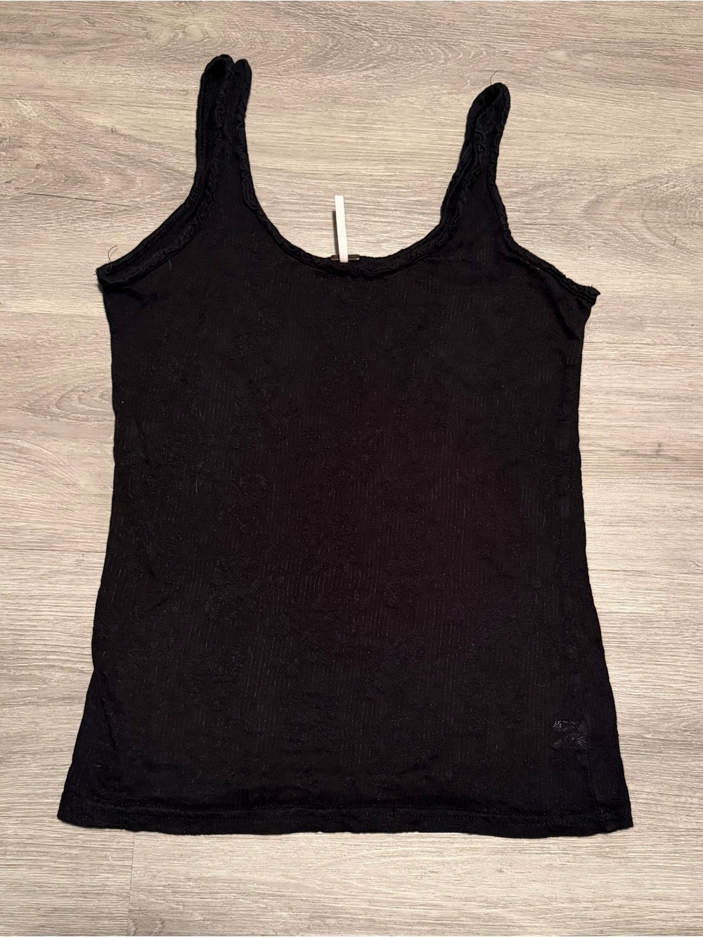 Poof! Black Lace-Trim Tank Top